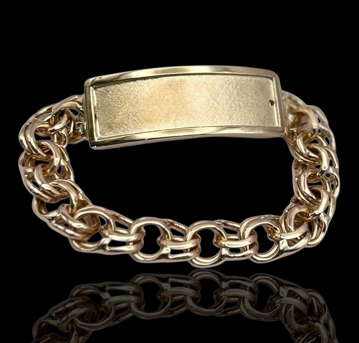 10kt Gold Chino Link Bracelet with Border – Veronica's Jewelry
