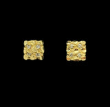 14kt Box Nugget Earrings with Zirconia’s