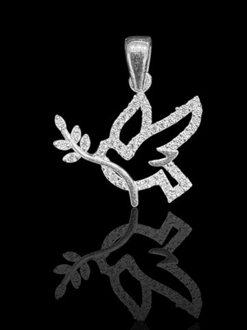 925 Pure Silver Dove Pendant with Zirconia’s