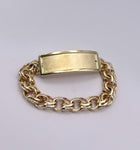 10kt Gold Chino Link Bracelet with Border 66.5gr