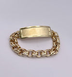 10kt Gold Chino Link Bracelet with Border