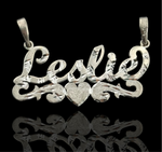 Heart and double Swirl Name Plate