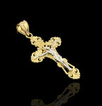 14kt Gold 2 Tone Cross Pendant
