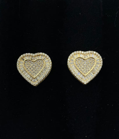 14kt Gold Heart 3D Earrings with Zirconia’s