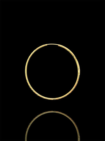 14k Slim Engraved Hoops