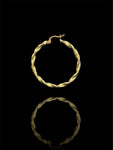 Greco Engraved Twisted 10k Gold Hoops