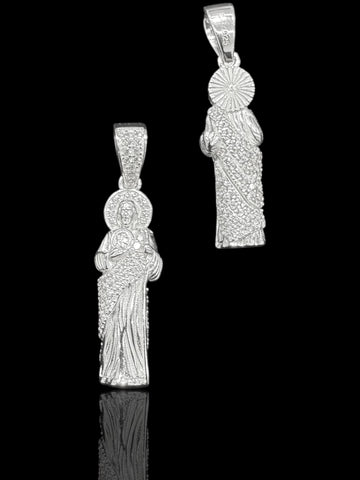 9.25 Silver Saint Jude Pendant with  Zirconia’s
