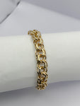 10kt Gold Chino Link Bracelet with Border