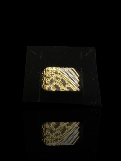14k Gold Nugget Ring w Two-Tone