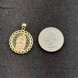 Dije Virgen de Guadalupe en Oro 10K tricolor – Medalla Religiosa Elegante