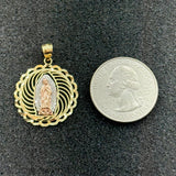 Dije Virgen de Guadalupe en Oro 10K tricolor – Medalla Religiosa Elegante