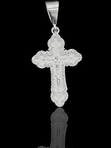 9.25 Silver Cross w/ Christ (Zirconia’s)