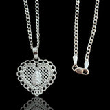 Silver Heart with Virgin Mary