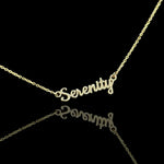 Solid Name Plate with Rolo Link Chain