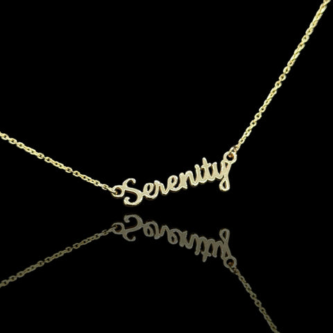 Solid Name Plate with Rolo Link Chain