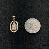 Dije Virgen de Guadalupe en Oro 10K tricolor – Medalla Religiosa Elegante