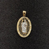 Dije San Judas Tadeo Oro 10K Bicolor – Medalla Religiosa Ovalada 30mm