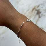 Silver Rosary Bracelet with Cross