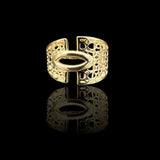 Anillo de Diseño Arquitectónico en Oro 10K - Colección Geométrica.