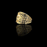 Anillo de Diseño Arquitectónico en Oro 10K - Colección Geométrica.