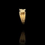 Anillo de Mariposa de Oro de 14k con Circonias / Diamantes - Estilo Cóctel Vintage
