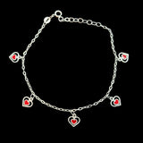 Heart Charm Bracelet in Silver