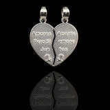 Sterling Silver Virgin of Guadalupe Break-Apart Heart Pendant Set