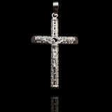 Sterling Silver Filigree Tubular Crucifix Pendant