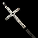 Sterling Silver Filigree Tubular Crucifix Pendant