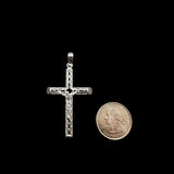 Sterling Silver Filigree Tubular Crucifix Pendant