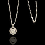 Sterling Silver Sun Medallion Necklace Set - .925 Silver Chain Included