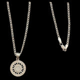Sterling Silver Sun Medallion Necklace Set - .925 Silver Chain Included