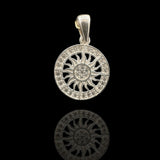 Sterling Silver Sun Medallion Necklace Set - .925 Silver Chain Included