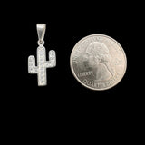 Sterling Silver Saguaro Cactus Pendant with Sparkling Cubic Zirconia