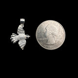 Dije de Paloma de la Paz en Plata de Ley .925 con Circonias Pavé