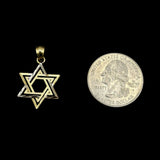 Dije de Estrella de David Entrelazada en Oro Amarillo de 14K - Símbolo de Identidad y Fe