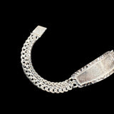 Esclava de Plata .925 con Placa Satinada y Eslabón de Malla Triple