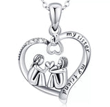 Silver 925 My Sister My Friend Heart Pendant