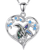 Sea Turtle heart Pendant  Silver 925