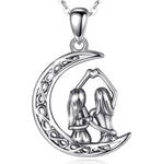Silver 925 Sisters on the Moon Pendant