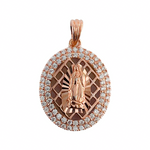 Silver with Rose Gold Rhodium Virgin Mary